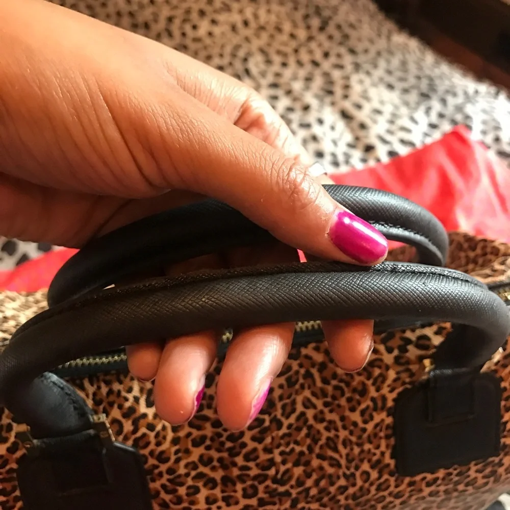 Tory Burch Leopard Print Bag with Black Accents